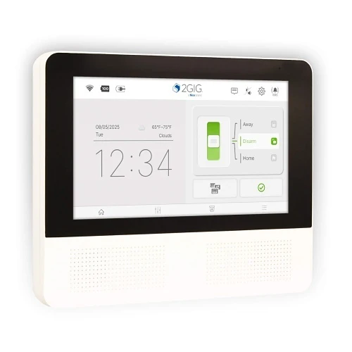 2GIG GC Touch security and control panel angled view