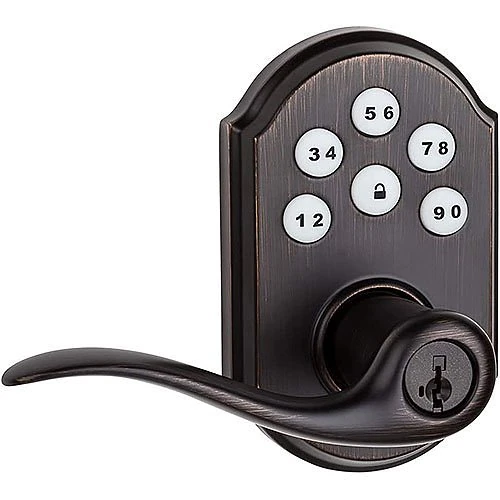 Kwikset 912TNL TRL SmartCode Electronic Door Lever with Z-Wave, Venetian Bronze