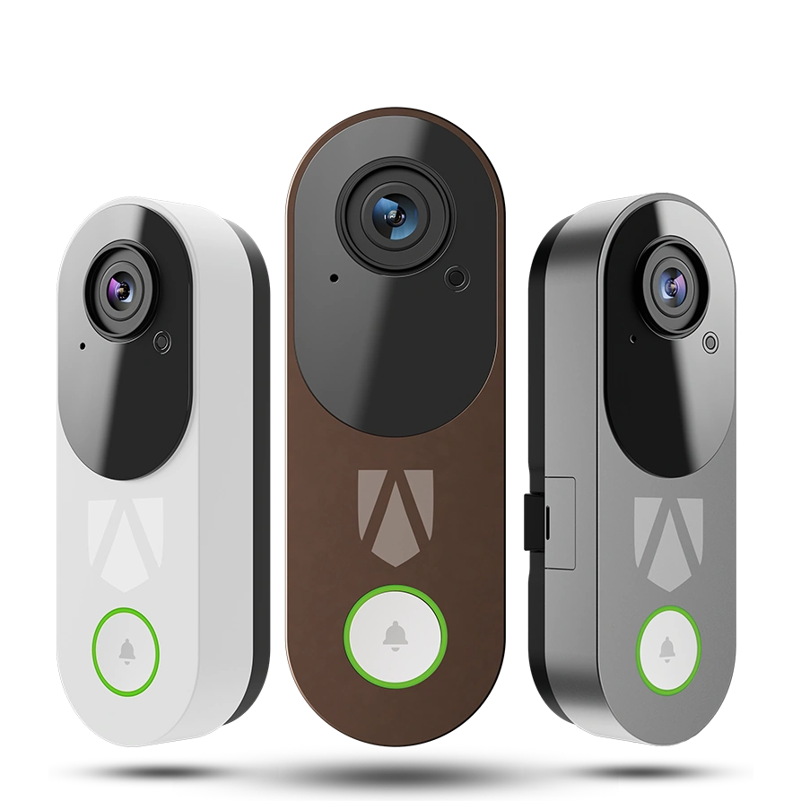 White, bronze and silver Alarm.com ADC-VDB775 video doorbell color options