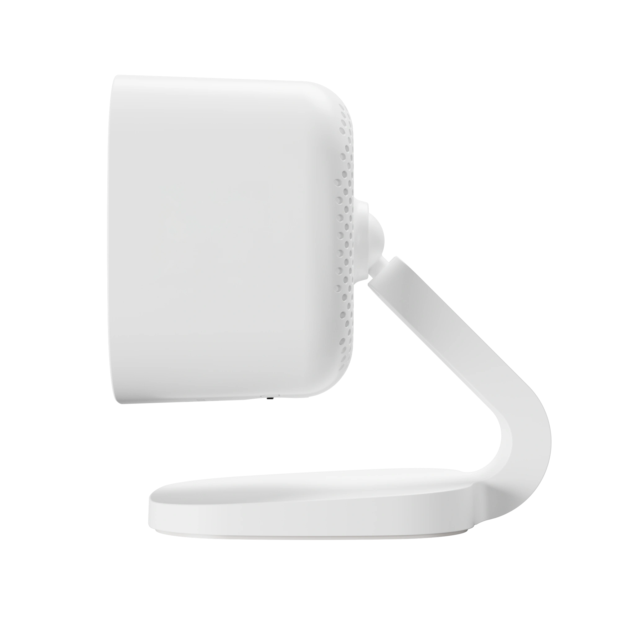 Side profile of the Alarm.com ADC-V516 indoor camera and adjustable stand