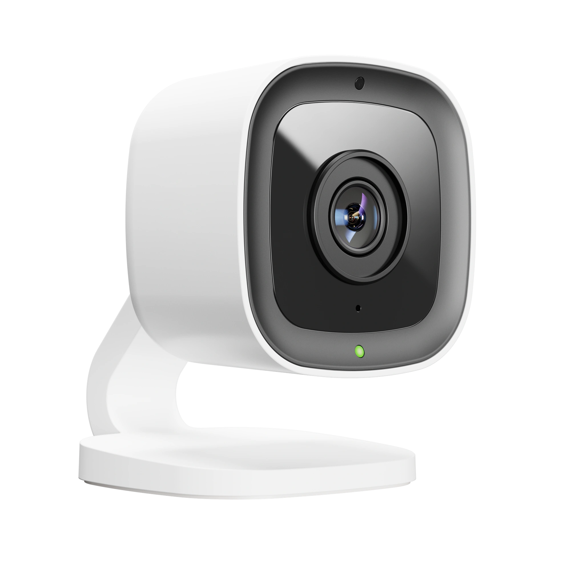 Angled front view of the Alarm.com ADC-V516 indoor Wi-Fi camera