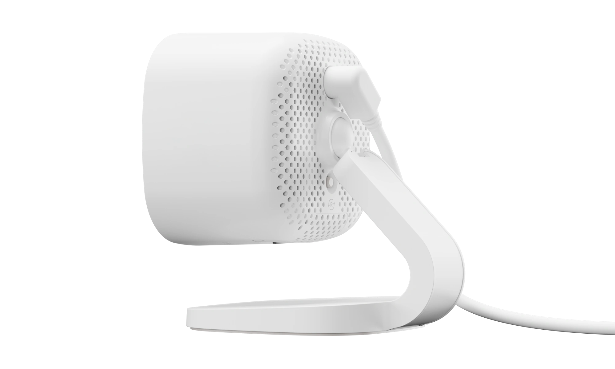 Alarm.com ADC-V516 indoor camera shown with its power cable