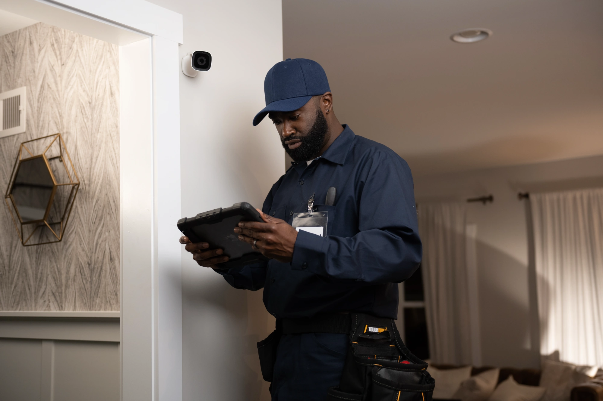 ADC-V516 Professional Setup Security professional configuring an installed Alarm.com ADC-V516 camera