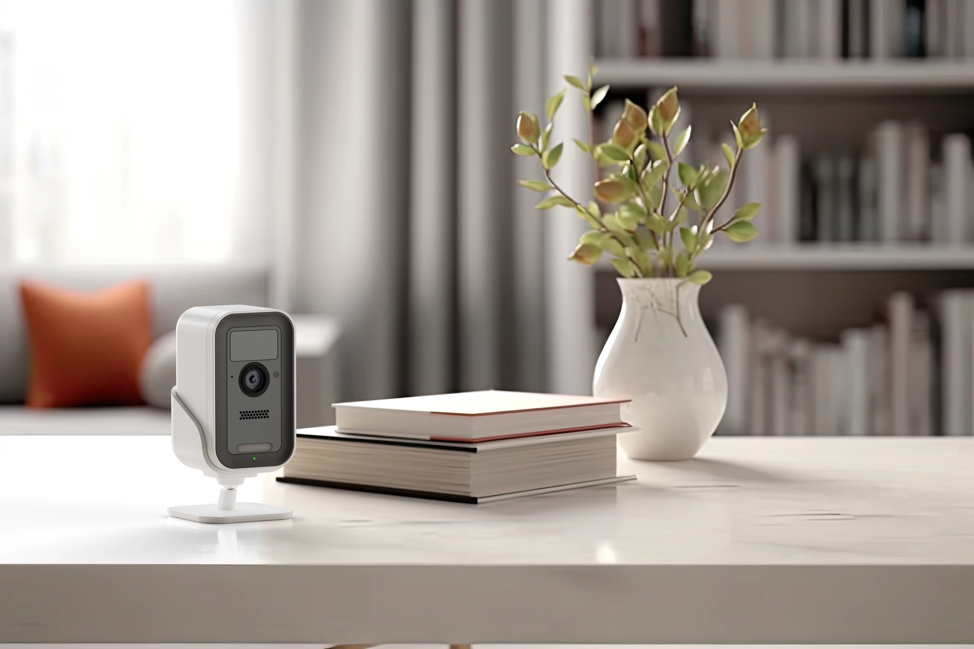 Battery-powered Alarm.com ADC-V731B placed for outdoor security coverage
