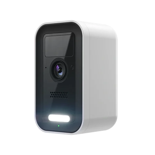 Front-left view of the Alarm.com ADC-V731B with its spotlight on