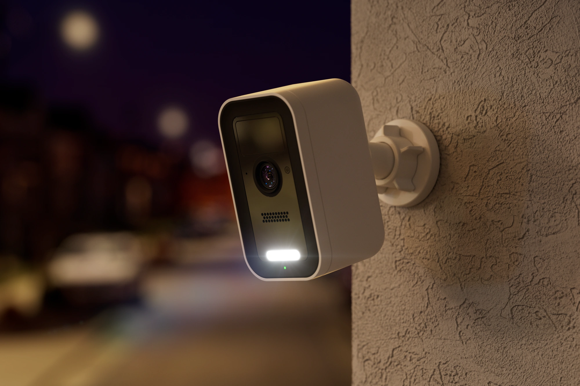 Alarm.com ADC-V731B providing color spotlight coverage after dark