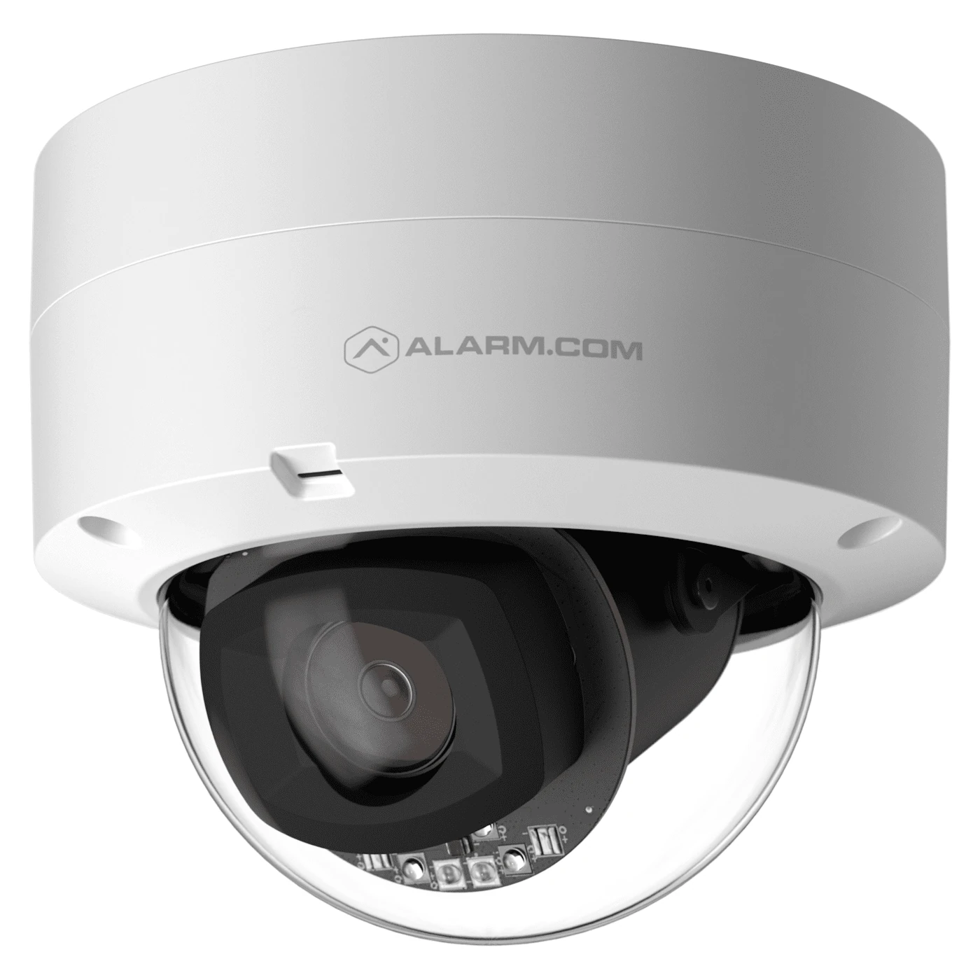 Alarm.com ADC-VC847PF white indoor outdoor dome camera right angle