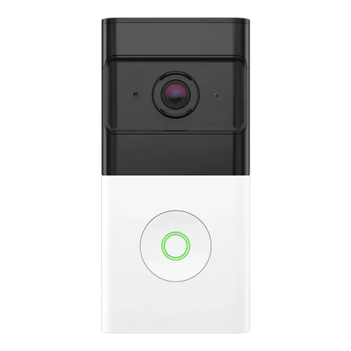 Front view of the Alarm.com ADC-VDB780B battery-powered video doorbell