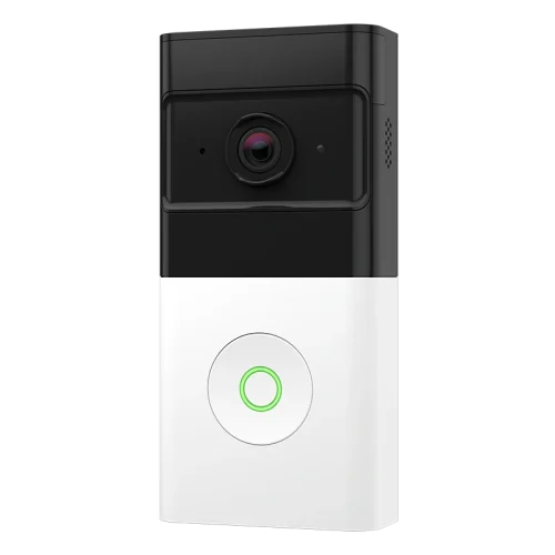 Front-left view of the Alarm.com ADC-VDB780B battery video doorbell