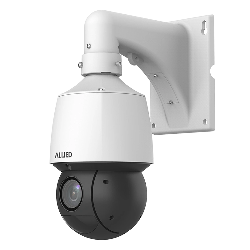 Front-left view of the Allied 4MP 25X auto-tracking PTZ security camera