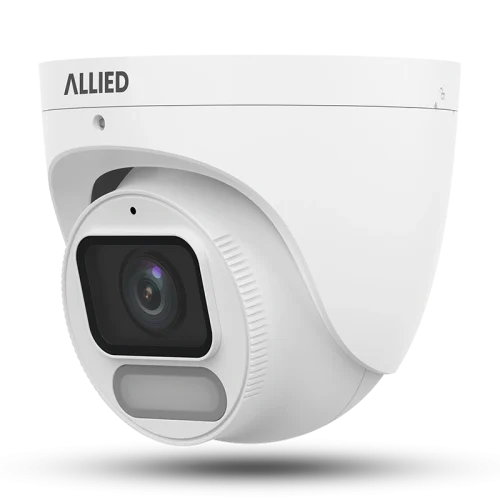 Allied AI ISP full-color night vision turret camera viewed from the front left