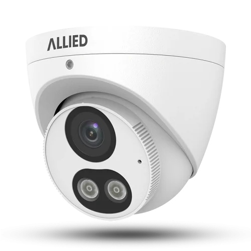 Allied dual-light IP turret camera viewed from the front left