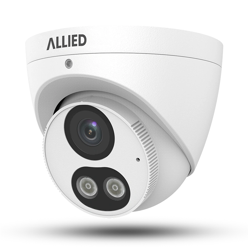 Allied dual-light IP turret camera viewed from the front left
