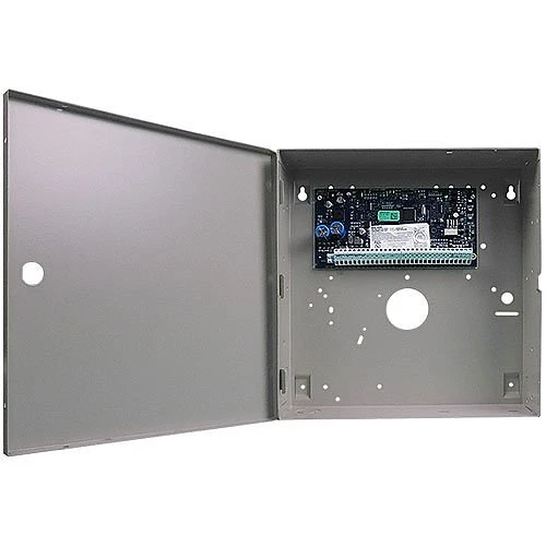 DSC HS2032 control board installed in an open PC5003C metal cabinet