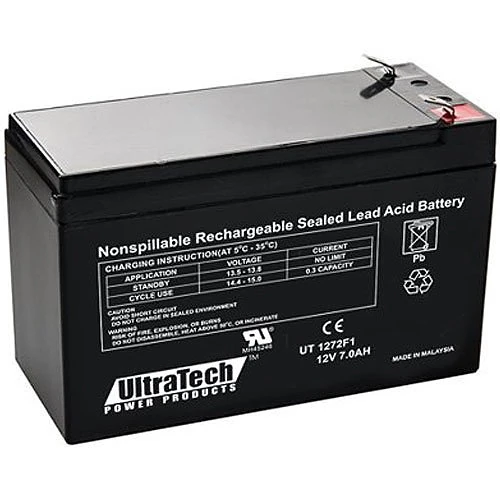 Ultra Tech IM-1272F1 12V 7Ah Sealed AGM Battery