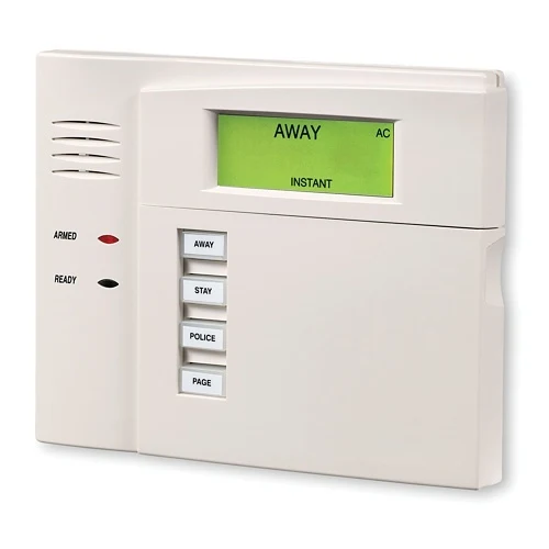 Honeywell Home 6150-style keypad with the cover closed