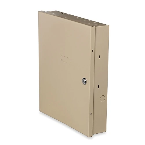 Honeywell Home VISTA metal security control cabinet angled view