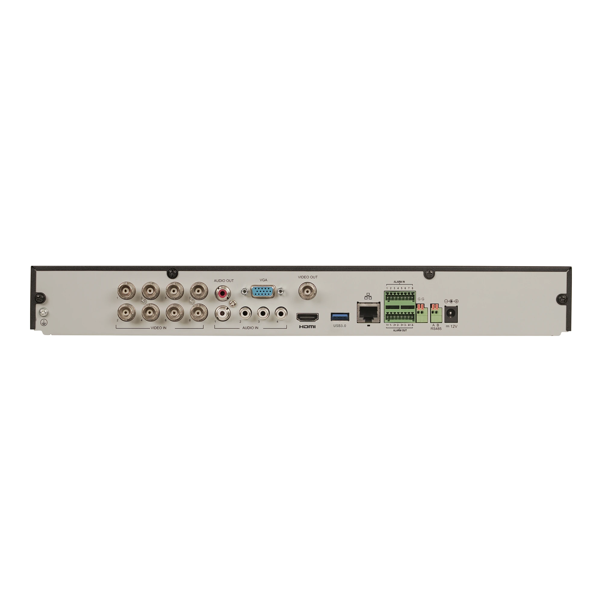 Allied 8-Channel 4K U-Series Hybrid DVR rear panel ports and connections