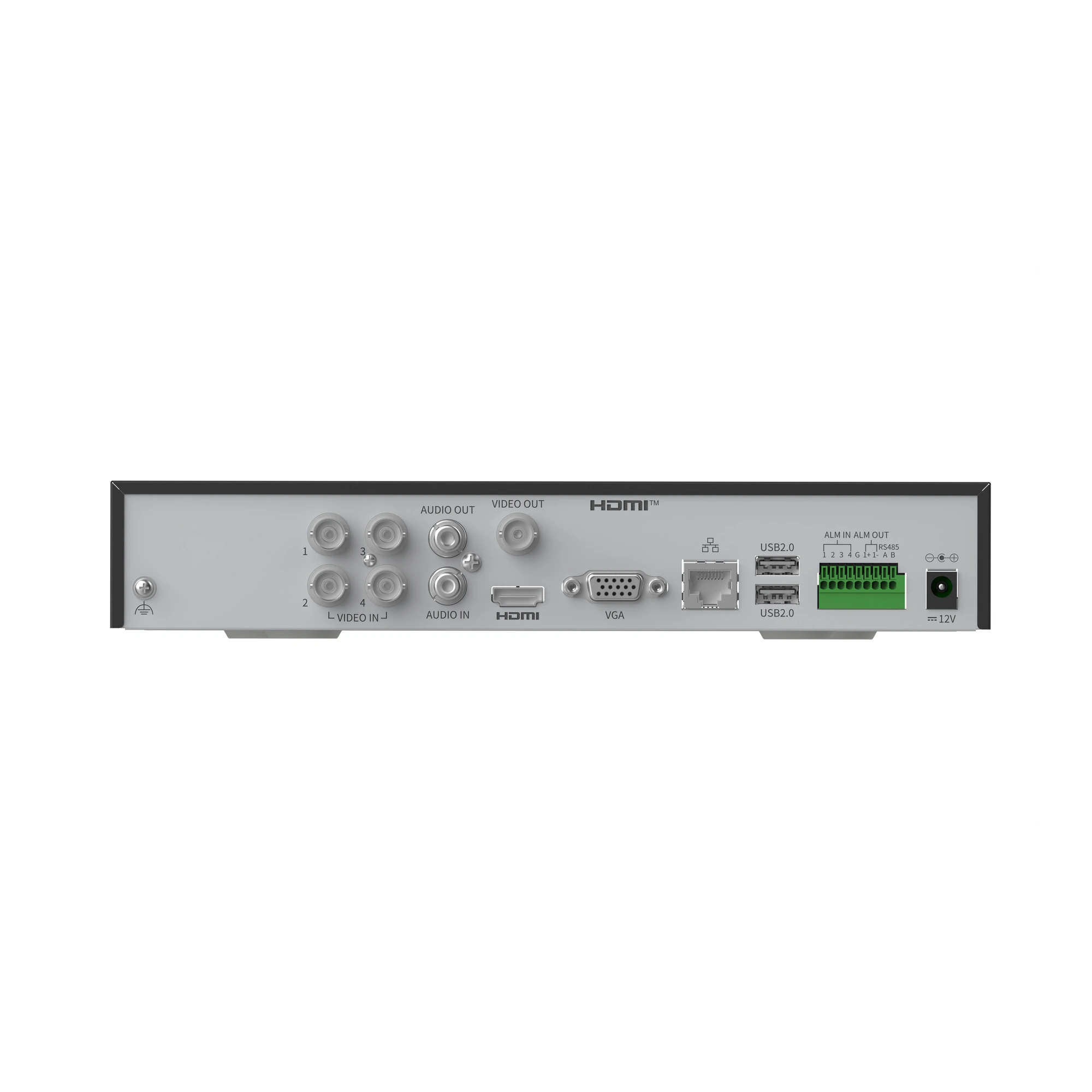 Allied 4-Channel 5MP Hybrid DVR rear panel ports and connections